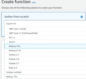 which languages does aws lambda support?